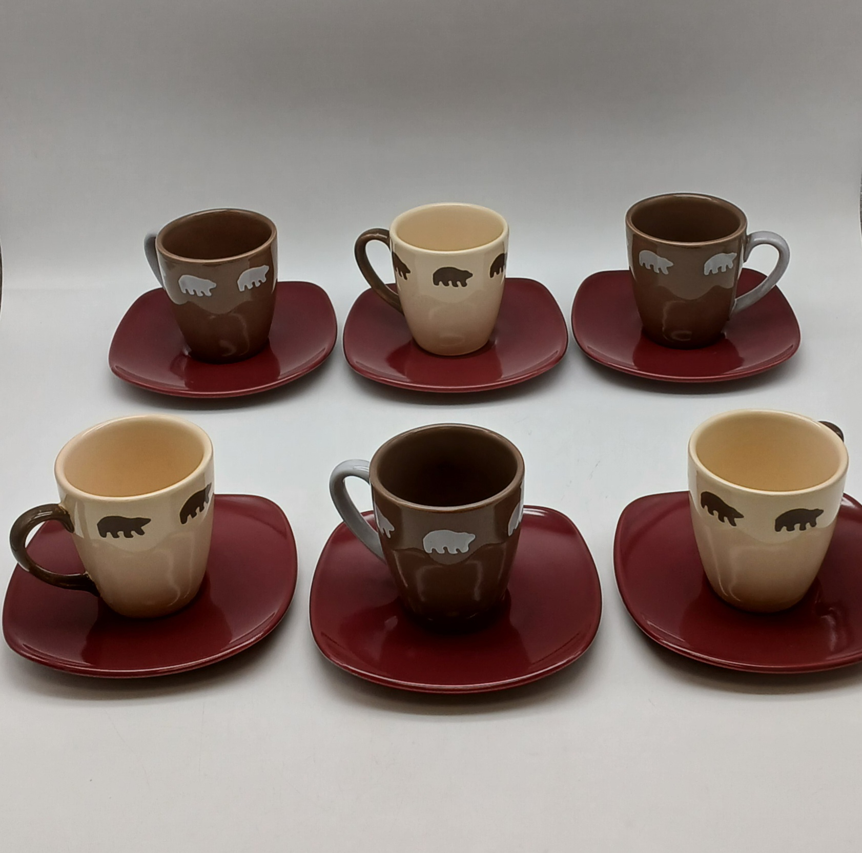 Voir photo 2 de Service à café - expresso complet de 6 tasses et 6 soucoupes - Ours - Chaleureux Service à café - expresso complet de 6 tasses et 6 soucoupes - Ours - Chaleureux reconditionné photo 2