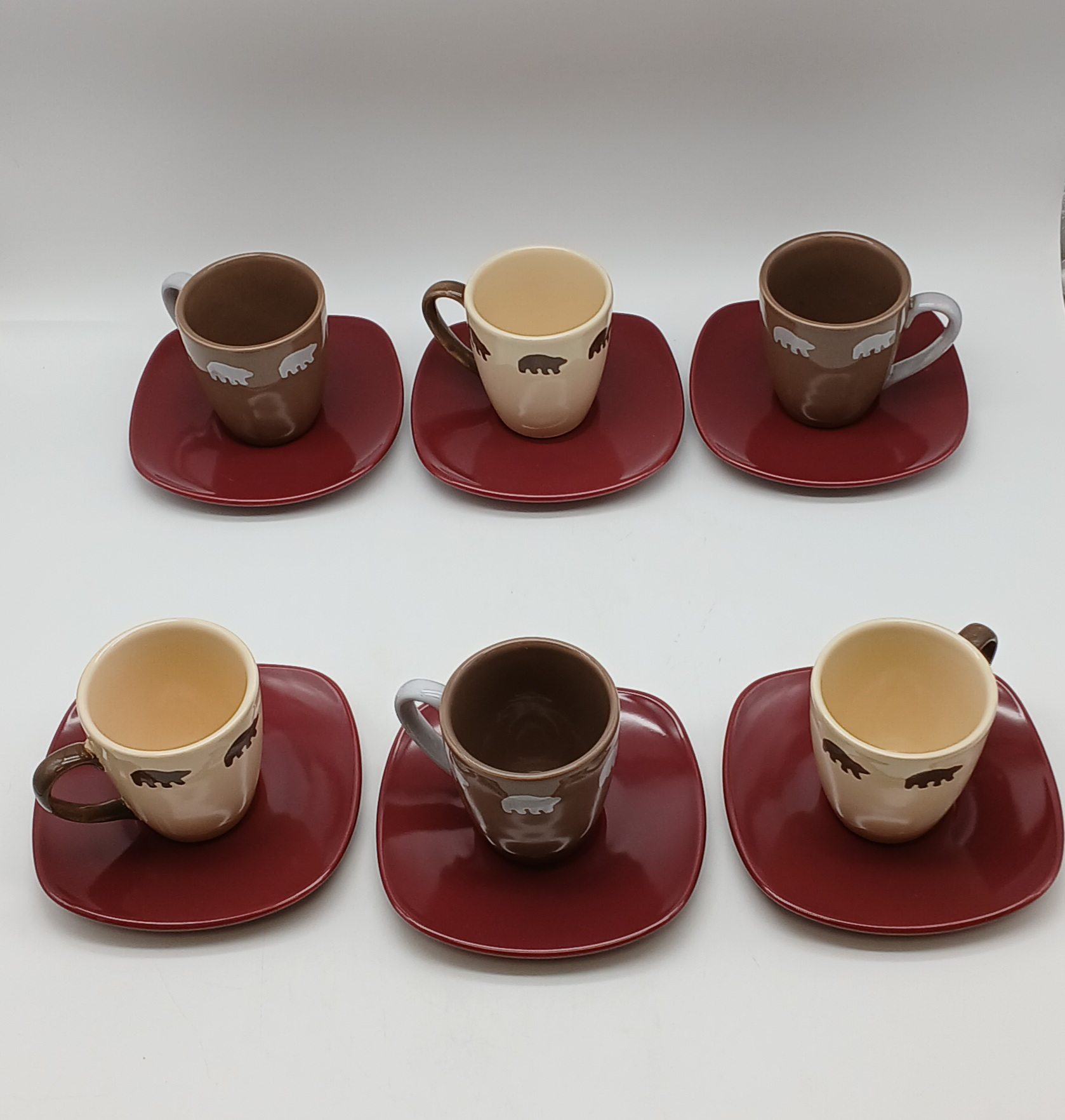 Voir photo 3 de Service à café - expresso complet de 6 tasses et 6 soucoupes - Ours - Chaleureux Service à café - expresso complet de 6 tasses et 6 soucoupes - Ours - Chaleureux reconditionné photo 3