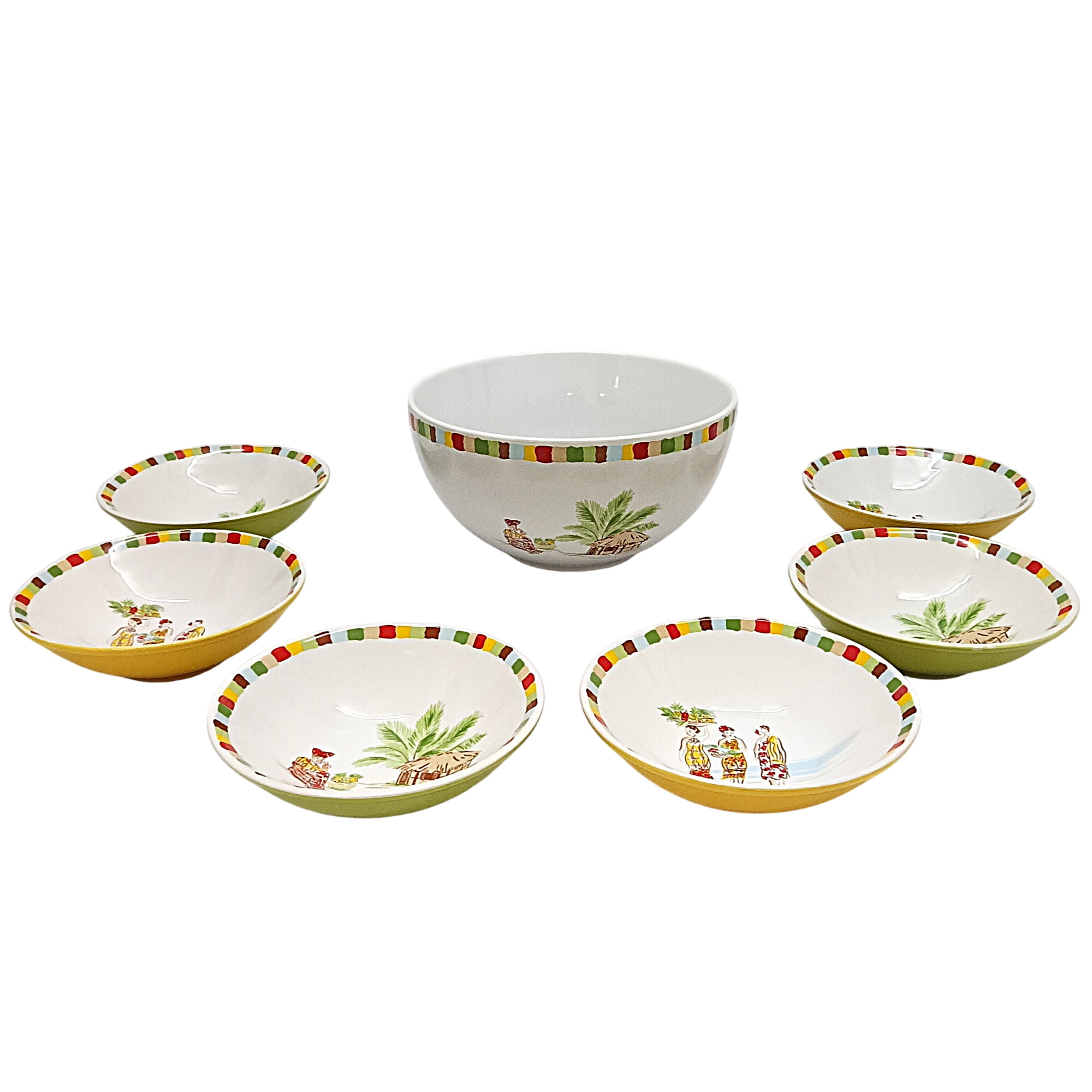 Service à desserts avec saladier et 6 bols en céramique Parfait état - 20,00 € Service à desserts avec saladier et 6 bols en céramique Parfait état reconditionné disponible sur Label Emmaüs