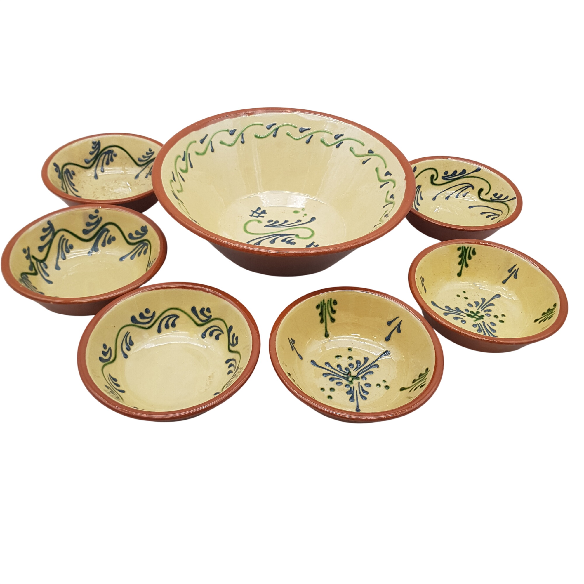 Service à salade de fruits en poterie artisanale Bon état - 25,00 € Service à salade de fruits en poterie artisanale Bon état reconditionné disponible sur Label Emmaüs
