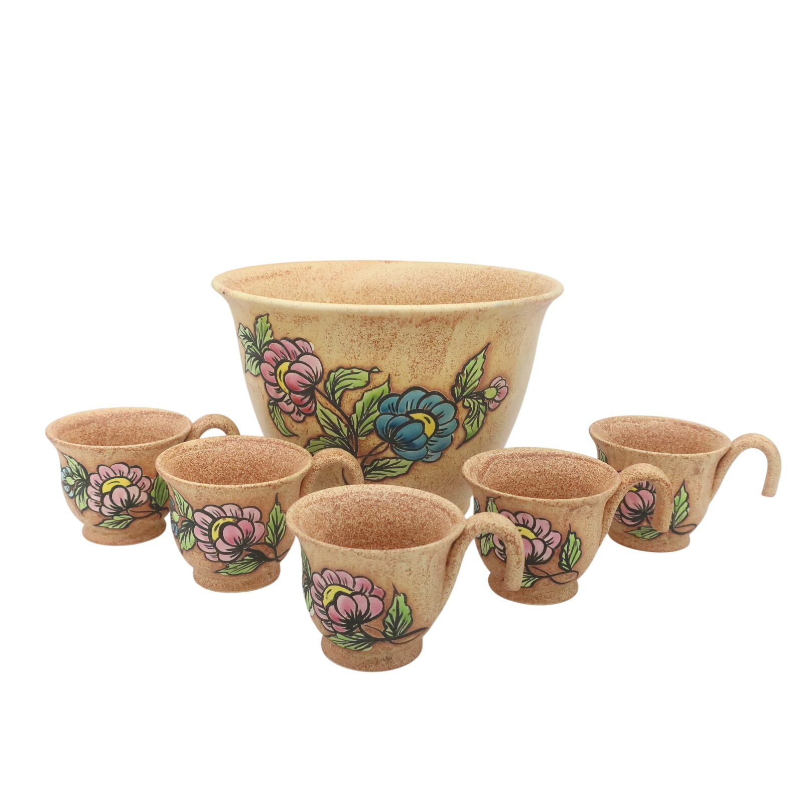 Service à Sangria 6 pièces en terre cuite à motif floral colorés Très bon état - 20,00 € Service à Sangria 6 pièces en terre cuite à motif floral colorés Très bon état reconditionné disponible sur Label Emmaüs