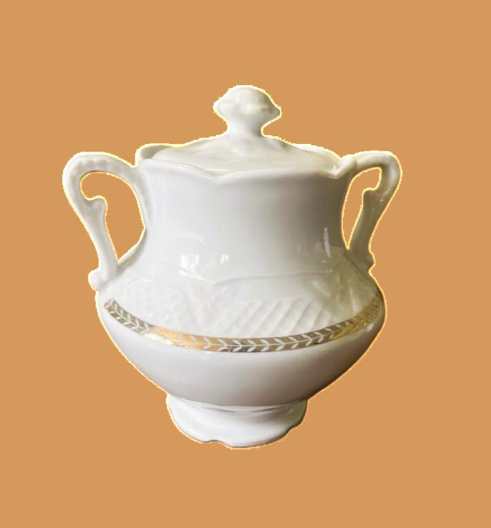 Voir photo 4 de Service à thé, théière, sucrier et pot à lait, porcelaine, création P. Deshoulières Service à thé, théière, sucrier et pot à lait, porcelaine, création P. Deshoulières reconditionné photo 4