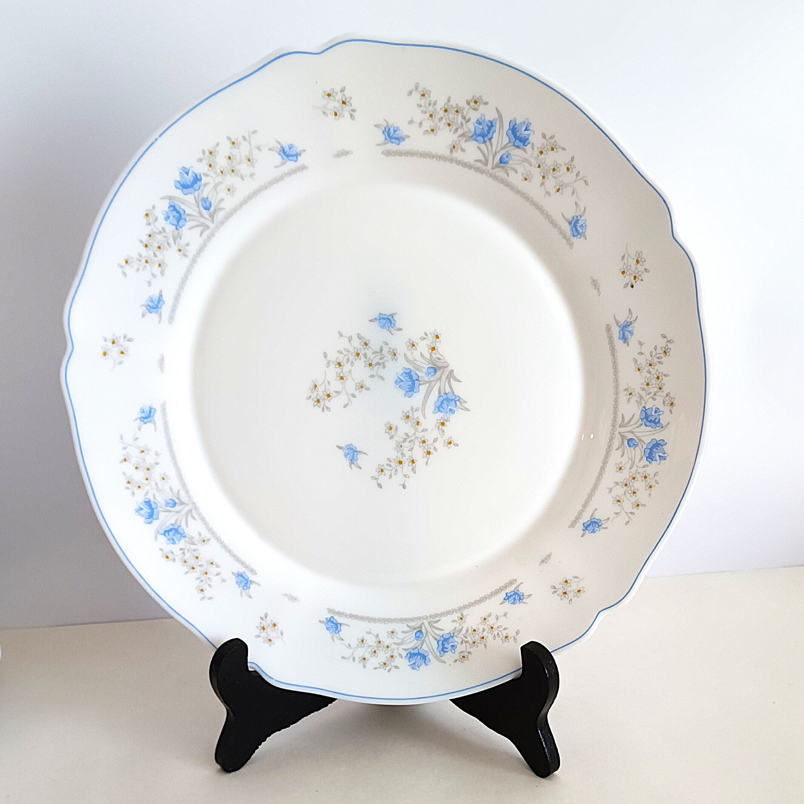 Voir photo 2 de Service Arcopal France décor floral bleu – 6 assiettes creuses et un plat Service Arcopal France décor floral bleu – 6 assiettes creuses et un plat Bon état reconditionné photo 2