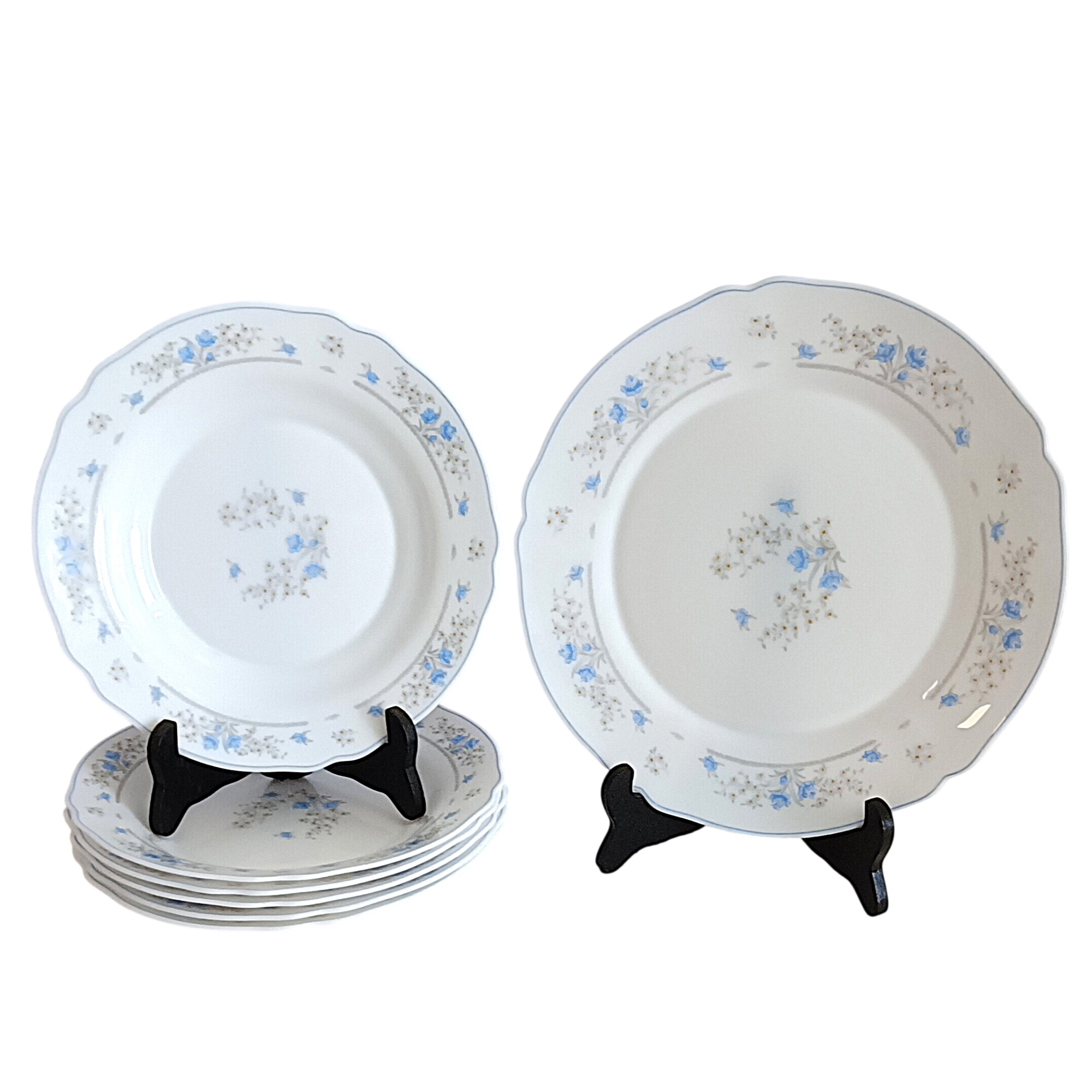 Acheter Service Arcopal France décor floral bleu – 6 assiettes creuses et un plat Bon état - 21,00 € Service Arcopal France décor floral bleu – 6 assiettes creuses et un plat Bon état reconditionné disponible sur Label Emmaüs