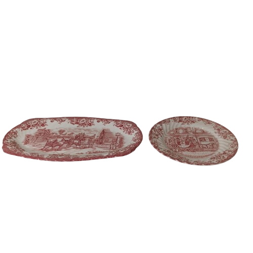 Service qui contient une petite assiette de 19,5 Cm et un plat de 32 Cm " Johnson Brothers" (Angleterre), Ferro-porcelaine / Faïence robuste) avec décor sous glaçure résistant aux acides et aux détergents - 15,00 € Service qui contient une petite assiette de 19,5 Cm et un plat de 32 Cm " Johnson Brothers" (Angleterre), Ferro-porcelaine / Faïence robuste) avec décor sous glaçure résistant aux acides et aux détergents reconditionné disponible sur Label Emmaüs