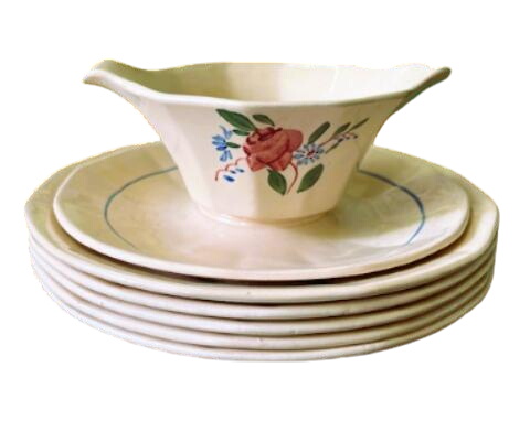 Service Sarreguemines "Digoin", une saucière et 5 assiettes creuses. Numéroté "9177" Très bon état - 10,42 € Service Sarreguemines "Digoin", une saucière et 5 assiettes creuses. Numéroté "9177" Très bon état reconditionné disponible sur Label Emmaüs