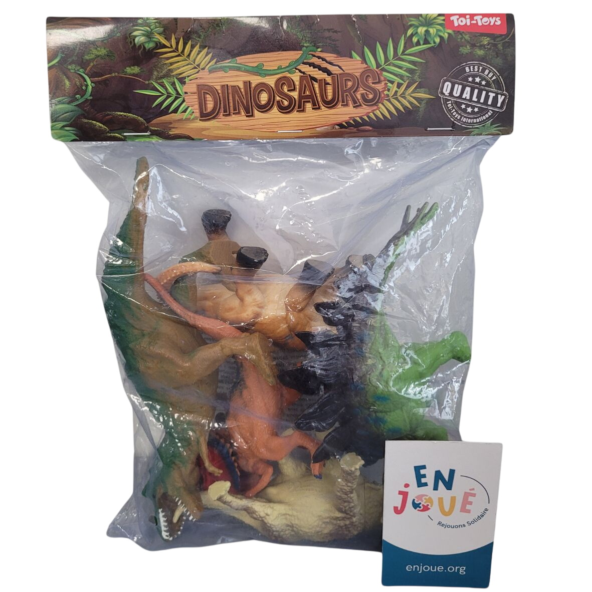 Set de 5 pièces dinosaures - Multicolore -Toi-Toys - Des 3 ans. Parfait état - 10,00 € Set de 5 pièces dinosaures - Multicolore -Toi-Toys - Des 3 ans. Parfait état reconditionné disponible sur Label Emmaüs
