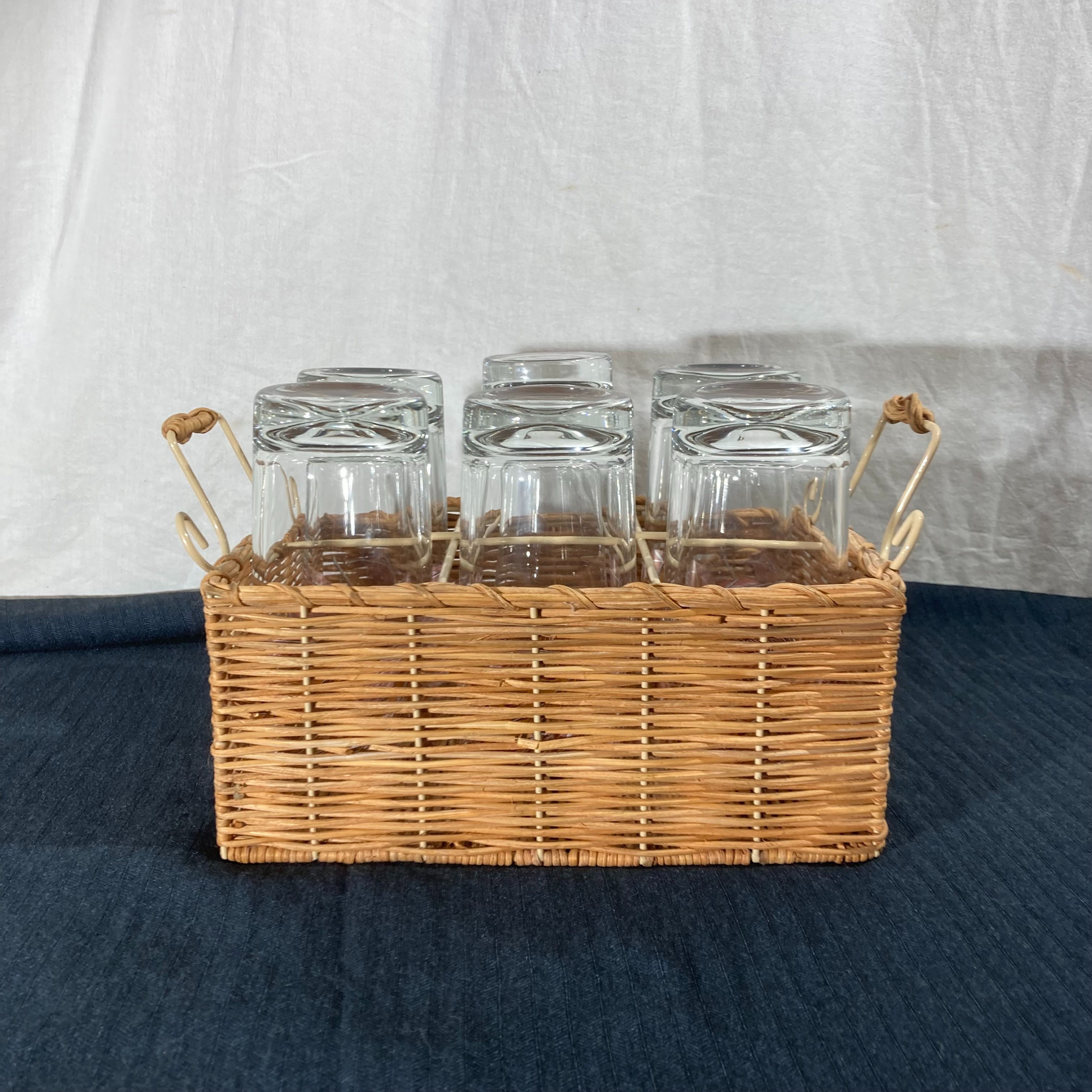 Voir photo 8 de 🍹 Set de 6 Verres Vintage & Panier en Osier - Motif Plumes Boho 🍹 Set de 6 Verres Vintage & Panier en Osier - Motif Plumes Boho reconditionné photo 8