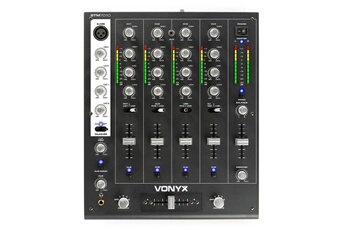 Skytec STM-7010 - Table de Mixage DJ 4 canaux, USB, Jack 3,5, interrupteur Talkover, crossfader remplaçable, sortie Booth réglable Très bon état Vonyx reconditionné disponible sur Darty