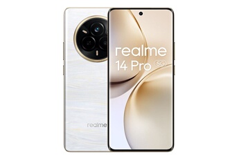 Smartphone 14 Pro blanc 6.77 RAM 8 Go stockage 256 Go Très bon état Realme reconditionné disponible sur Darty