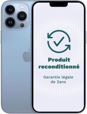 Smartphone APPLE iPhone 13 Pro Max Bleu 128Go Excellent État avec Batterie Neuve Parfait état - 499,99 € Smartphone APPLE iPhone 13 Pro Max Bleu 128Go Excellent État avec Batterie Neuve Parfait état reconditionné disponible sur Boulanger