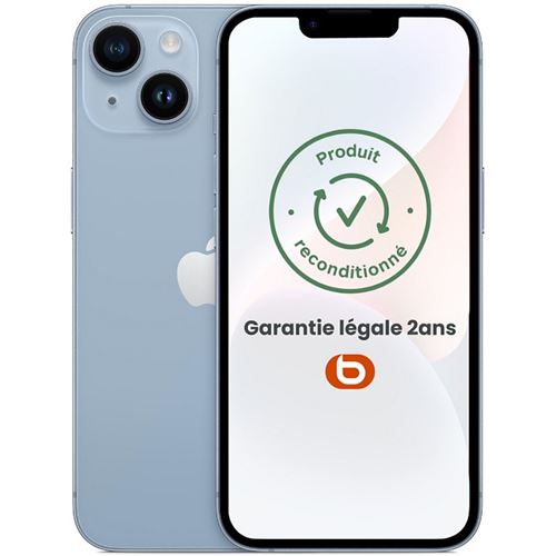 Smartphone Apple iPhone 14 128 Go Bleu État correct N/A reconditionné disponible sur Fnac
