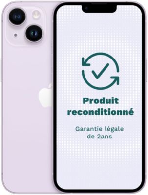 Smartphone APPLE iPhone 14 Mauve 128Go Excellent État Parfait état reconditionné disponible sur Boulanger