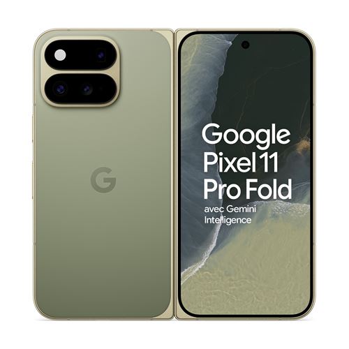Smartphone Google Pixel 11 Pro Fold 6.73" OLED 5G Double SIM 512 Go Olive État correct Google reconditionné disponible sur Fnac
