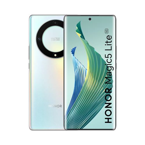 Smartphone Honor Magic5 Lite 6.67"" 5G Double nano SIM 256 Go Argent État correct Honor reconditionné disponible sur Fnac