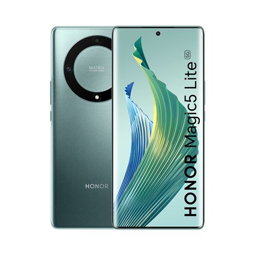 Smartphone Honor Magic5 Lite 6,67" 5G Double nano SIM 256 Go Vert État correct Honor reconditionné disponible sur Fnac