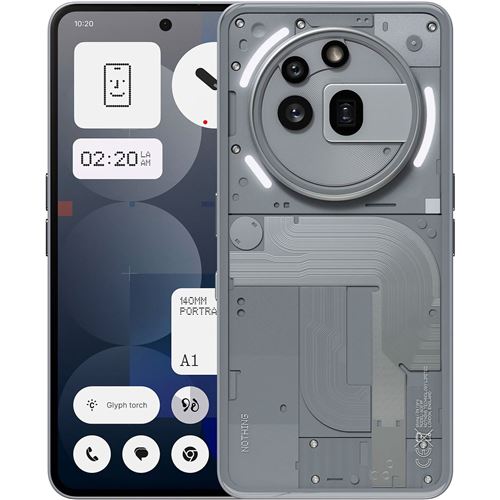 Smartphone Nothing Phone 3a Pro 6,77" 5G Double nano SIM 256 Go Gris État correct N/A reconditionné disponible sur Fnac