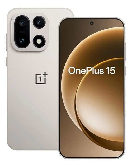 Smartphone OnePlus 15 5G 16Go RAM 512Go Sand Storm 6.78" 165Hz Tri-Chip AI Snapdragon 8 Elite Gen5 7300mAh Version Globale CPH2747 État correct reconditionné disponible sur Fnac