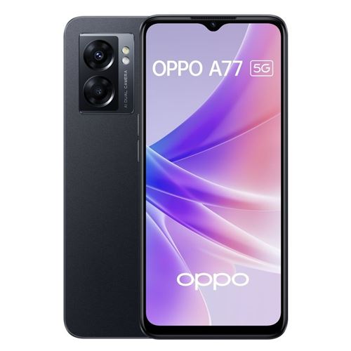 Smartphone Oppo A77 6,5"" Double nano SIM 64 Go 5G Noir État correct - 112,99 € Smartphone Oppo A77 6,5"" Double nano SIM 64 Go 5G Noir État correct Oppo reconditionné disponible sur Fnac