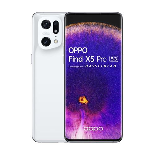 Smartphone Oppo Find X5 Pro 6,7" 5G Double SIM Blanc céramique État correct Oppo reconditionné disponible sur Fnac