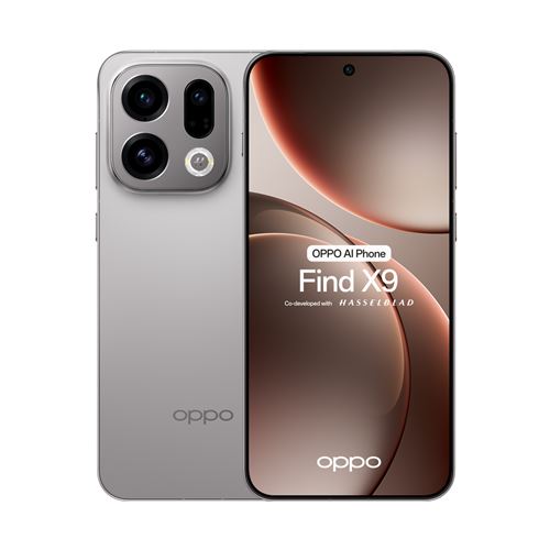 Smartphone Oppo Find X9 6,59" 5G Double nano SIM 512 Go Gris Titane État correct Oppo reconditionné disponible sur Fnac