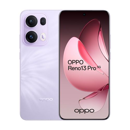 Smartphone Oppo Reno 13 Pro 6,83" 5G Double nano SIM 512 Go Violet papillon État correct Oppo reconditionné disponible sur Fnac