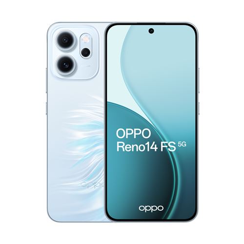 Smartphone Oppo Reno 14 FS 6,57"" 5G Double nano SIM 512 Go Bleu opale État correct - 323,99 € Smartphone Oppo Reno 14 FS 6,57"" 5G Double nano SIM 512 Go Bleu opale État correct Oppo reconditionné disponible sur Fnac
