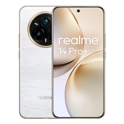 Smartphone Realme 14 Pro+ 6,83"" 5G Double nano SIM 512 Go Blanc nacré État correct Realme reconditionné disponible sur Fnac