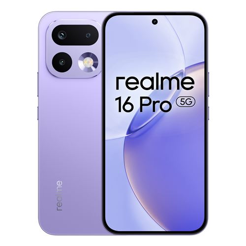Smartphone Realme 16 Pro 6,78" 5G Nano SIM 256 Go Violet État correct Realme reconditionné disponible sur Fnac