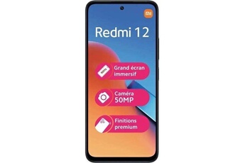 Smartphone Redmi 12 noir 6.79 RAM 4 Go stockage 128 Go Bon état Xiaomi reconditionné disponible sur Darty