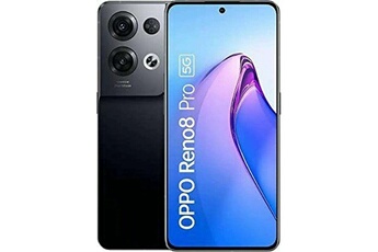 Smartphone Reno 8 Pro oppo noir 6,7 120 8 Go RAM 256 Go stockage 4.5 Ah État correct reconditionné (offre indisponible)