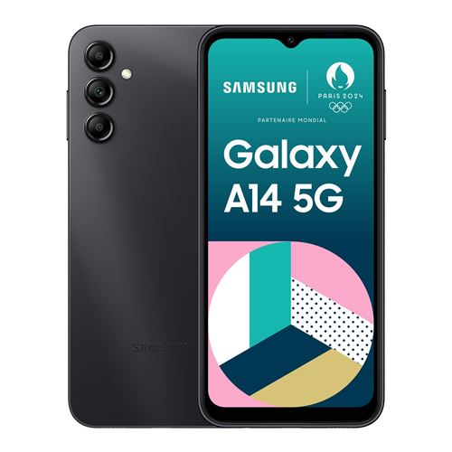 Smartphone Samsung Galaxy A14 6,6" 5G Nano SIM 128 Go Noir État correct Samsung reconditionné disponible sur Fnac