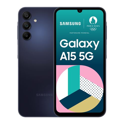 Smartphone Samsung Galaxy A15 6,5" 5G Double nano SIM 128 Go Bleu nuit État correct Samsung reconditionné disponible sur Fnac