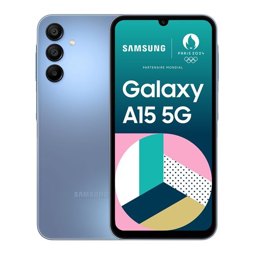 Smartphone Samsung Galaxy A15 6,5" 5G Double nano SIM 128 Go Bleu État correct Samsung reconditionné disponible sur Fnac