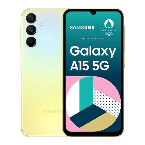 Smartphone Samsung Galaxy A15 6,5" 5G Double nano SIM 128 Go Lime État correct Samsung reconditionné disponible sur Fnac