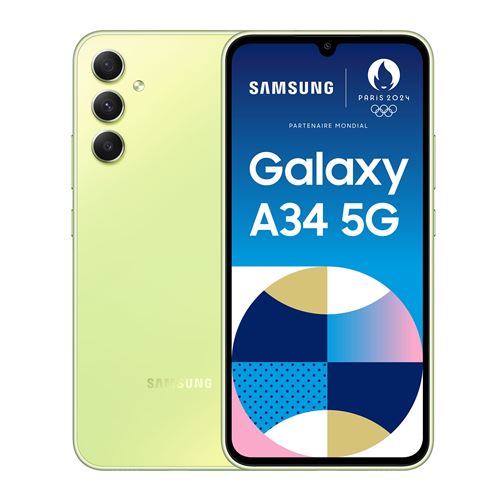 Smartphone Samsung Galaxy A34 6,6" 5G Nano SIM 128 Go Vert État correct Samsung reconditionné disponible sur Fnac