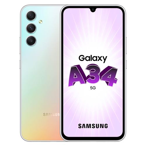 Smartphone Samsung Galaxy A34 6,6" 5G Nano SIM 256 Go Gris État correct Samsung reconditionné disponible sur Fnac