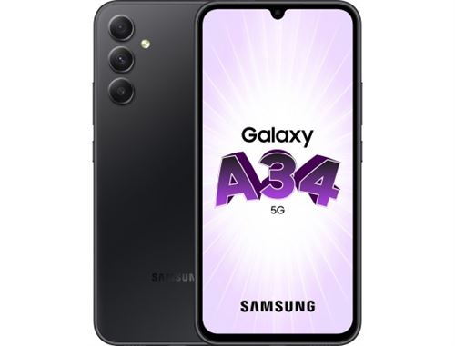 Smartphone Samsung Galaxy A34 noir 6.6 RAM 8 Go stockage 256 Go État correct N/A reconditionné disponible sur Fnac