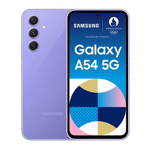 Smartphone Samsung Galaxy A54 6,4" 5G Nano SIM 128 Go Lavande État correct Samsung reconditionné disponible sur Fnac