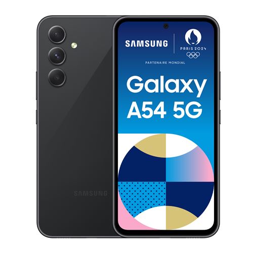 Smartphone Samsung Galaxy A54 6,4" 5G Nano SIM 128 Go Noir État correct Samsung reconditionné disponible sur Fnac