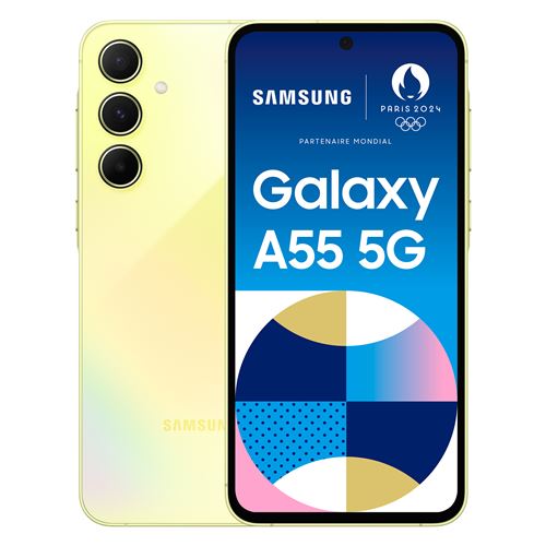 Smartphone Samsung Galaxy A55 6,6"" 5G Nano SIM 128 Go Lime État correct Samsung reconditionné disponible sur Fnac