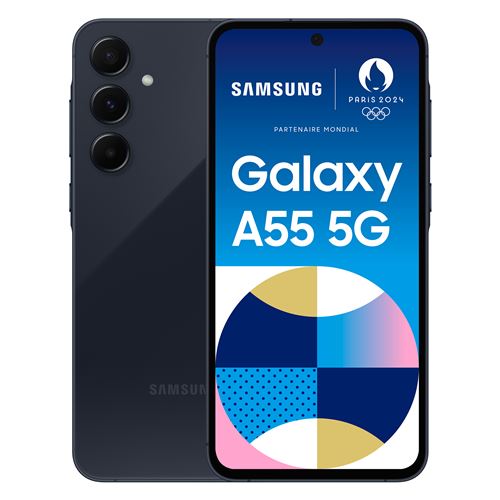 Smartphone Samsung Galaxy A55 6,6" 5G Nano SIM 256 Go Bleu nuit État correct Samsung reconditionné disponible sur Fnac