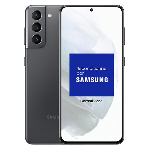 Smartphone Samsung Galaxy S21 6,2’’ 5G Double nano SIM 128 Go Gris Reconditionné Grade A État correct Samsung reconditionné disponible sur Fnac