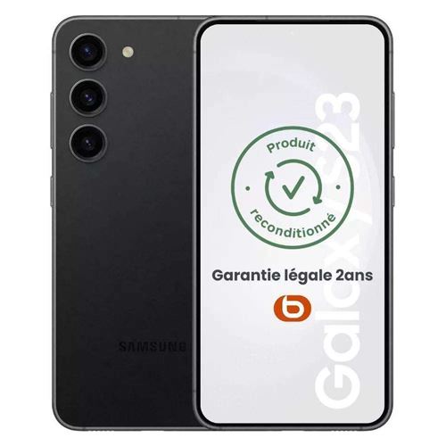 Smartphone Samsung galaxy s23 noir 6.1 pouces RAM 8 Go stockage 256 Go État correct N/A reconditionné disponible sur Fnac