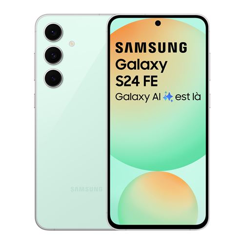 Smartphone Samsung Galaxy S24 FE 5G 256 Go Vert d'eau État correct Samsung reconditionné disponible sur Fnac