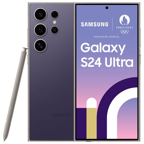 Smartphone Samsung Galaxy S24 Ultra 6,8" 5G Nano SIM 256 Go Violet État correct Samsung reconditionné disponible sur Fnac