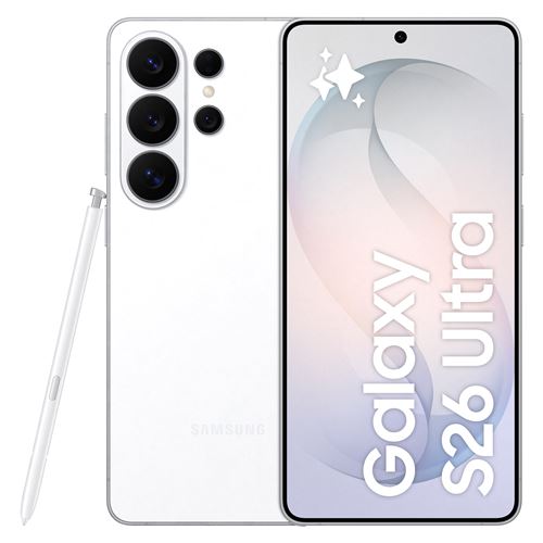 Smartphone Samsung Galaxy S26 Ultra 6,9" 5G Nano SIM 512 Go Blanc État correct Samsung reconditionné disponible sur Fnac