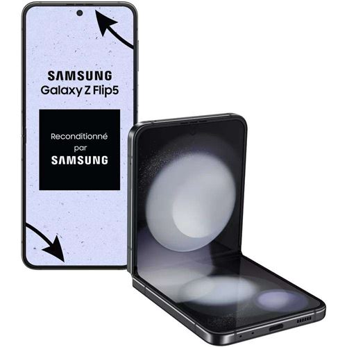 Smartphone Samsung galaxy z flip 5 noir 6.7 pouces RAM 8 Go stockage 512 Go État correct N/A reconditionné disponible sur Fnac