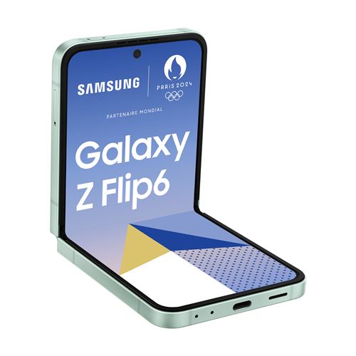 Smartphone Samsung Galaxy Z Flip vert 6.7 RAM 12 Go stockage 256 Go État correct Samsung reconditionné disponible sur Fnac