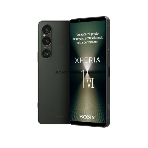 Smartphone Sony Xperia 1 VI 6,5" 5G Nano SIM 256 Go Vert Kaki État correct reconditionné disponible sur Fnac
